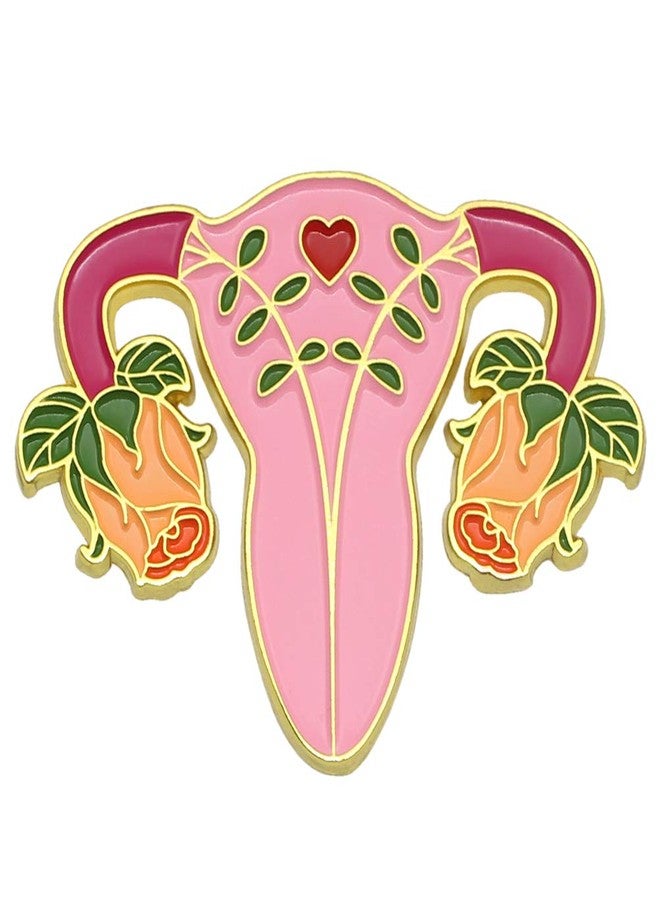 CUFTS Feminist Uterus Enamel Pin Blooming Uterus Female Women Rights Reproductive Rights Metal Brooch Jewelry Gifts for Her - Image 1